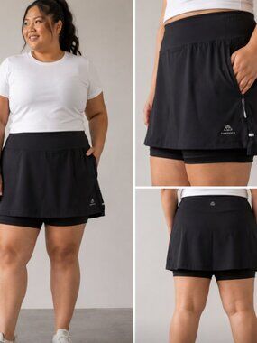NWT Haimont Black Double Layer Athletic Shorts Plus Size 3X Vacation Beach Plus